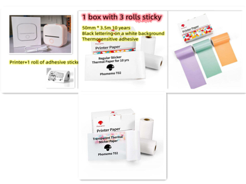 Portable Mini Thermal Label Printer - Home Photo Printer, Bluetooth-compatible, Mini Label Printer