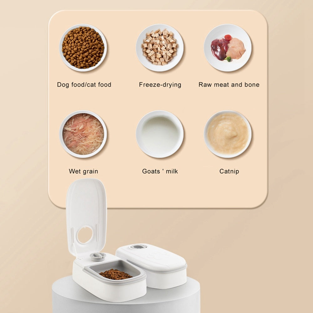 Automatic Pet Feeder - Smart Food Dispenser For Cats Dogs with Timer, Stainless Steel Bowl, Auto Dog Cat Pet Feeding, Pet Supplies
