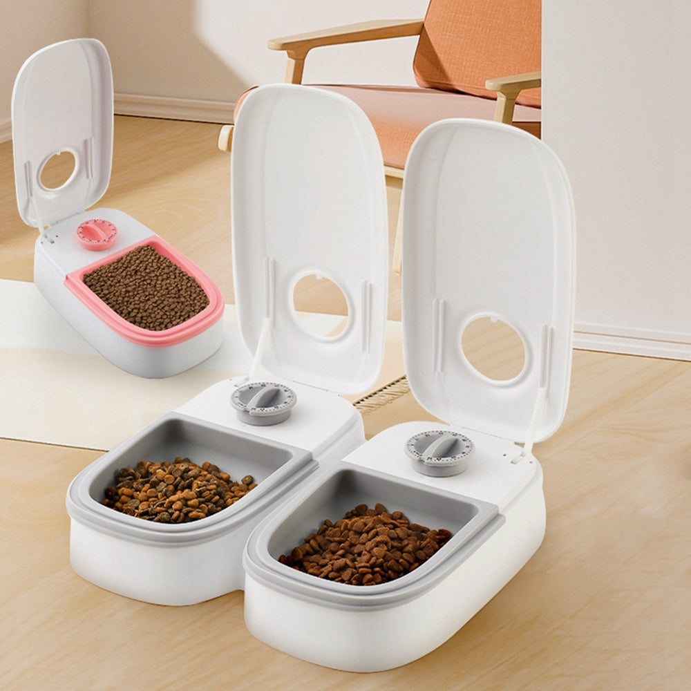 Automatic Pet Feeder - Smart Food Dispenser For Cats Dogs with Timer, Stainless Steel Bowl, Auto Dog Cat Pet Feeding, Pet Supplies