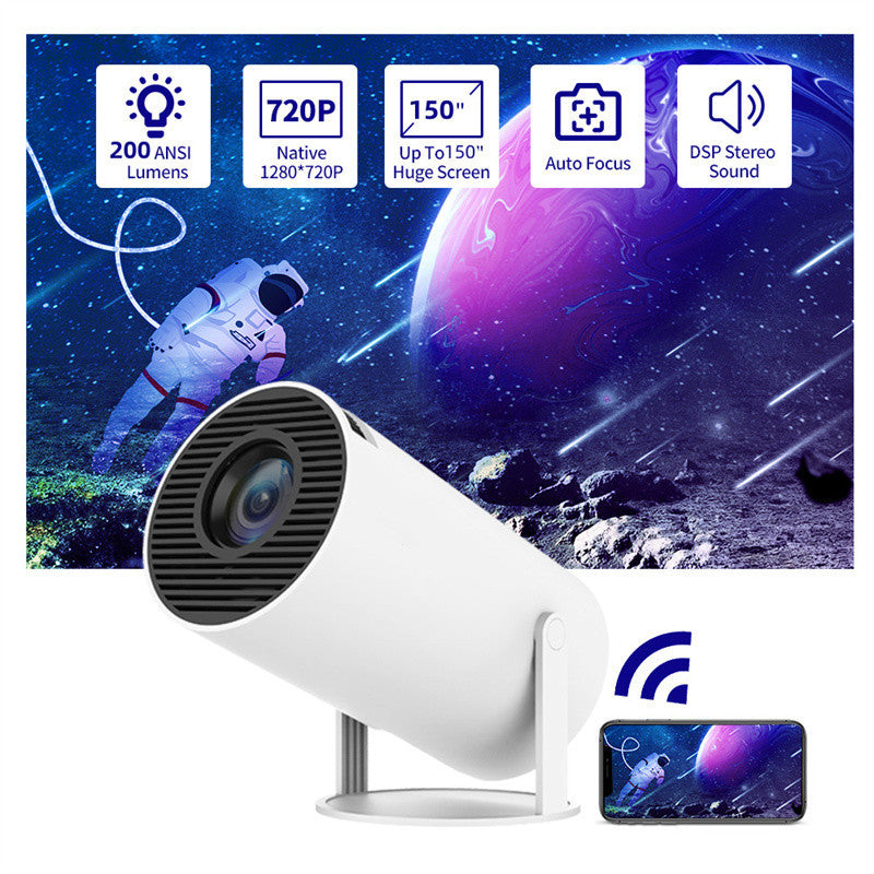 Portable Projector - Small Straight Projector For Home Use, 180 Degrees Projection Angle, Automatic Focus, Home Video Projector